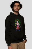 Goku Baskılı Unisex Siyah Hoodie
