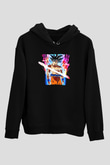 Goku Baskılı Unisex Siyah Hoodie