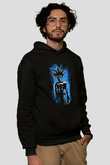 Goku Baskılı Unisex Siyah Hoodie
