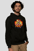 Goku Baskılı Unisex Siyah Hoodie