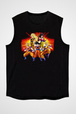 Goku Baskılı Unisex Siyah Kolsuz Tişört - Tshirt