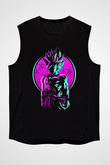 Goku Baskılı Unisex Siyah Kolsuz Tişört - Tshirt