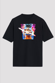 Goku Baskılı Unisex Siyah Oversize Tişört - Tshirt