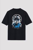 Goku Baskılı Unisex Siyah Oversize Tişört - Tshirt