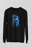 Goku Baskılı Unisex Siyah Sweatshirt