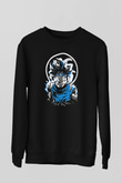 Goku Baskılı Unisex Siyah Sweatshirt
