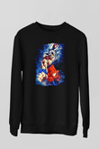 Goku Baskılı Unisex Siyah Sweatshirt