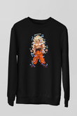 Goku Baskılı Unisex Siyah Sweatshirt