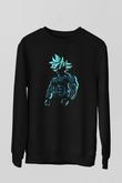Goku Baskılı Unisex Siyah Sweatshirt