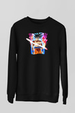 Goku Baskılı Unisex Siyah Sweatshirt