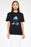 Goku Baskılı Unisex Siyah Tişört - Tshirt