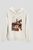 Golden Gate Bridge Beyaz Unisex Hoodie