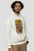 Golden Gate Bridge Beyaz Unisex Hoodie