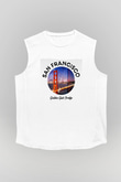 Golden Gate Bridge Beyaz Unisex Kolsuz Tişört