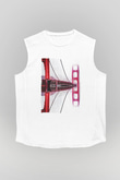 Golden Gate Bridge Beyaz Unisex Kolsuz Tişört