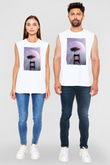 Golden Gate Bridge Beyaz Unisex Kolsuz Tişört