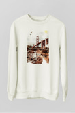 Golden Gate Bridge Beyaz Unisex Sweatshirt