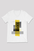 Golden Gate Bridge Beyaz Unisex V Yaka Tişört