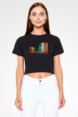 Golden Gate Bridge Siyah  Crop Top Tişört
