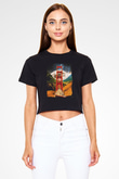 Golden Gate Bridge Siyah  Crop Top Tişört