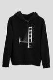 Golden Gate Bridge Siyah Unisex Hoodie