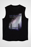Golden Gate Bridge Siyah Unisex Kolsuz Tişört
