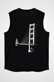 Golden Gate Bridge Siyah Unisex Kolsuz Tişört
