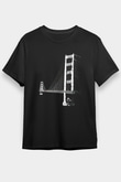 Golden Gate Bridge Siyah Unisex Tişört T-Shirt - TişörtFabrikası