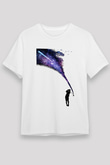 Golf Baskılı Unisex Beyaz Tişört - Tshirt