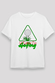 Golf Baskılı Unisex Beyaz Tişört - Tshirt