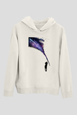 Golf Baskılı Unisex Ekru Hoodie