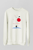 Golf Baskılı Unisex Ekru Sweatshirt