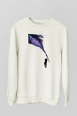 Golf Baskılı Unisex Ekru Sweatshirt