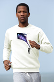 Golf Baskılı Unisex Ekru Sweatshirt
