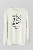 Golf Baskılı Unisex Ekru Sweatshirt