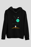 Golf Baskılı Unisex Siyah Hoodie