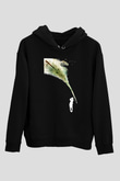 Golf Baskılı Unisex Siyah Hoodie