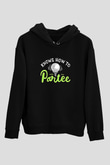 Golf Baskılı Unisex Siyah Hoodie