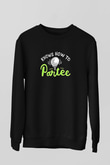 Golf Baskılı Unisex Siyah Sweatshirt