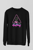 Golf Baskılı Unisex Siyah Sweatshirt