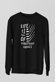 Golf Baskılı Unisex Siyah Sweatshirt
