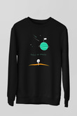 Golf Baskılı Unisex Siyah Sweatshirt
