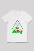 Golf Baskılı Unisex V Yaka Tişört - Tshirt