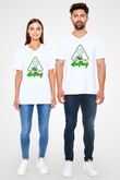 Golf Baskılı Unisex V Yaka Tişört - Tshirt