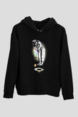 Golf Oynayan AstronotSiyah  Unisex Hoodie