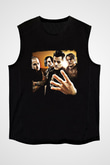 Good Charlotte Baskılı Unisex Siyah Kolsuz Tişört