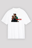 Goodfellas Baskılı Beyaz Unisex Oversize Tişört - Tshirt