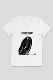 Goodfellas Baskılı Beyaz Unisex V Yaka Tişört - Tshirt