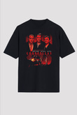Goodfellas Baskılı Unisex Siyah Oversize Tişört - Tshirt