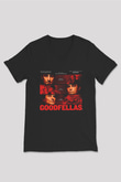 Goodfellas Baskılı Unisex Siyah V Yaka Tişört - Tshirt